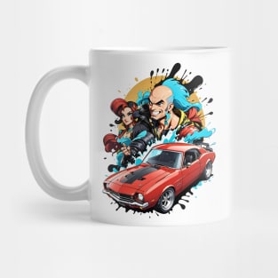 Cyberpunk Squad retro vintage muscle car poster design Mug